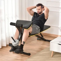 HOMCOM PVC Upholstered Steel Sit-Up/Dumbbell Duo Bench Black(m-11)