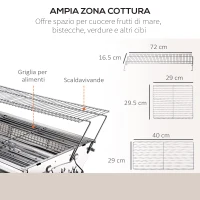 Outsunny Barbecue da Viaggio con Gambe Pieghevoli e 2 Griglie Antiaderenti in Acciaio Inossidabile 100 x 43 x 77 cm(m-4)