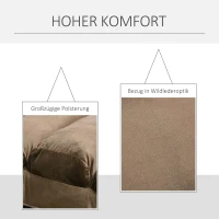 HOMCOM® FOTEL DO SPANIA MATERAC SKŁADANY REGULOWANY Brązowy(m-5)