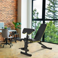 HOMCOM PVC Upholstered Steel Sit-Up/Dumbbell Duo Bench Black(m-2)