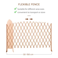 Outsunny Set de 2 garduri de gradina extensibile din lemn, gard de gradina pentru exterior, 150x30x148 cm, portocaliu(m-5)