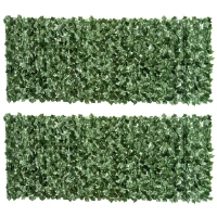 Outsunny Gard verde sintetic pentru balcon si gradina, gard viu artificial cu frunze verde inchis 240x100 cm, verde inchis(m-1)