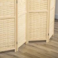 HOMCOM Separator de interior din lemn si bambus, perete de separare pliabil pentru casa si birou, inaltime 170 cm, maro(m-7)