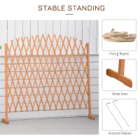 Outsunny Set de 2 garduri de gradina extensibile din lemn, gard de gradina pentru exterior, 150x30x148 cm, portocaliu(m-6)