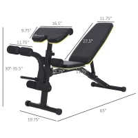 HOMCOM PVC Upholstered Steel Sit-Up/Dumbbell Duo Bench Black(m-3)