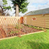 Outsunny Set de 2 garduri de gradina extensibile din lemn, gard de gradina pentru exterior, 150x30x148 cm, portocaliu(m-2)