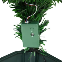 HOMCOM 3ft White Light Artificial Christmas Tree w/ 90 LEDs Star Topper Tri-Base Full Bodied Seasonal Decoration Pre-Lit Home(m-12)