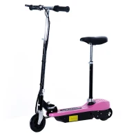 HOMCOM Monopattino Elettrico Pieghevole per Bambini con Seggiolino ad Altezza Regolabile, in Metallo e PE, 78x37x99 cm, Rosa(m-1)