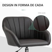 Vinsetto Scaun de Birou Ergonomic din Piele Ecologica cu Înaltime Ajustabila si Rotativ(m-7)