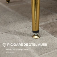 HOMCOM canapea din catifea, 2 locuri,130x63x73cm, gri(m-6)