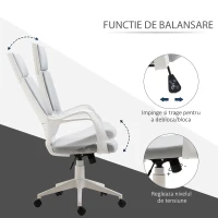HOMCOM scaun ergonomic cu spatar inalt 63x63x 117-127cm(m-5)