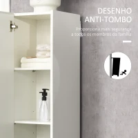 kleankin Coluna Casa de Banho Armário Auxiliar Casa de Banho de 5 Níveis com Prateleiras Ajustáveis 30x33x165cm Branco(m-8)