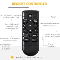 HOMCOM Semineu electric de sol cu efect flacara 79x26x77.5cm, alb si negru(m-5)
