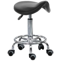 Homcom Scaun Ergonomic – Reglabil pe inaltime, Negru cu 5 Roti(m-1)