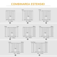 PawHut Poarta Caini – Extensibila cu inchidere Automata(m-8)