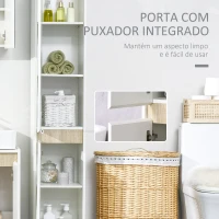 kleankin Coluna Casa de Banho Armário Auxiliar Casa de Banho de 5 Níveis com Prateleiras Ajustáveis 30x33x165cm Branco(m-6)