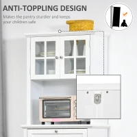 Homcom Dulap inalt 68×40×164 cm – Compartimente si Rafturi pentru Bucatarie(m-6)