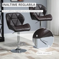 HOMCOM set 2 scaune bar, inaltime reglabila, maro(m-4)