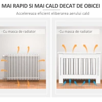 Homcom Masca Calorifer MDF Alb – 112×19×81 cm cu Grilaj Modern(m-4)