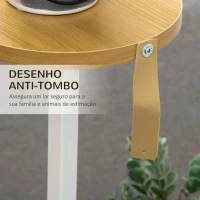 Outsunny Suporte para Plantas de 4 Níveis Suporte para Vasos de Plantas com Estrutura de Aço 40x40x95,5cm Madeira e Branco(m-6)