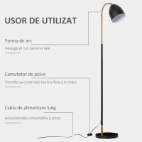 Lampa de podea HOMCOM, 43x28x160 cm, negru(m-5)