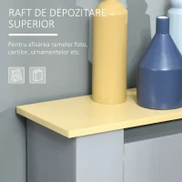 HOMCOM Masca Calorifer Design cu Sipci cu Raft in MDF si Lemn Gri(m-6)