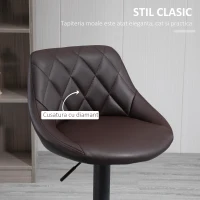 HOMCOM set 2 scaune de bar, reglabile, imitatie de piele maro(m-6)