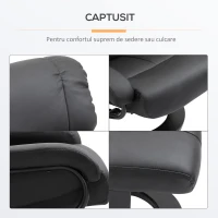 Fotoliu Rabatabil de Masaj HOMCOM cu Suport puf pentru picioare si Telecomanda, Negru(m-5)