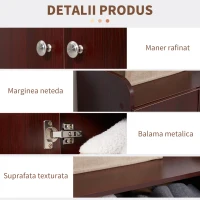 Homcom Dulap Pantofi 83×30×90 cm – Lemn, 12 Perechi, Culoare Cafenie(m-6)