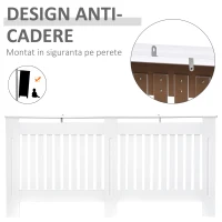 Homcom Masca Calorifer 172×19×81 cm – MDF Alb, Design Elegant & Practic(m-6)