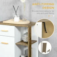 kleankin Dulap de baie modern cu dulap, sertar si rafturi din lemn, dulap multifunctional cu baza inaltata, 50x30x89cm, alb(m-6)