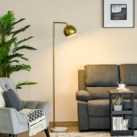 Homcom Lampadar Vintage – Abajur Reglabil, E27, Finisaj Auriu(m-8)