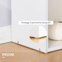 HOMCOM Scrivania Computer con Libreria Salvaspazio, Tavolo da Pranzo per Ufficio e Studio, 120x55x120 cm, Bianco(m-6)