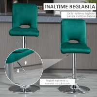 HOMCOM set 2 scaune de bar, inalte, 41x51x97-117cm(m-5)