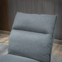 HOMCOM Fotoliu cu 4 nivele de relaxare cu fotoliu de picior cu otoman din material textil, mobilier modern pentru camera de zi, gri deschis(m-8)