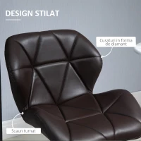 HOMCOM set 2 scaune bar, inaltime reglabila, maro(m-6)