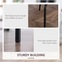 HOMCOM Scaune de masa tapitate Set de 2 scaune de bucatarie fara brate cu picioare din otel pentru living, sufragerie, dormitor, roz, roz(m-5)