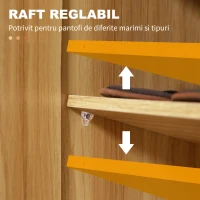 Homcom Dulap Pantofi Lemn – 12 Perechi, 4 Rafturi Deschise(m-5)