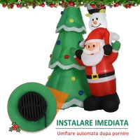 HOMCOM brad gonflabil, decoratiune Craciun cu led, 243 cm(m-7)