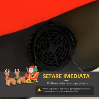 HOMCOM Mos Craciun Gonflabil cu Sanie din Poliester Impermeabil cu Lumini LED(m-5)