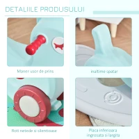 HOMCOM Balansoar pentru copii cu Roti, 1-4 ani, Model Calut, 78x36x47 cm, Verde/Gri(m-7)