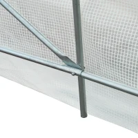 Outsunny Sera pentru Gradina Tip Tunel pentru Plante din PE si tevi de Otel, Alba, 450x200x200 cm(m-7)