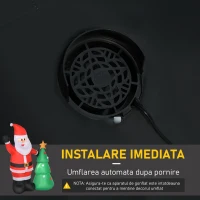 HOMCOM Mos Craciun Gonflabil cu Brad Inaltime 150cm Lumini cu LED Rosu Verde(m-6)