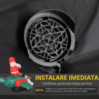 HOMCOM Mos Craciun gonflabil pe Elicopter cu Lumini LED Integrate pentru Exterior(m-6)