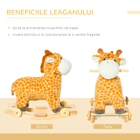 Homcom Cal Balansoar Copii – Girafa cu Roti & Sunete Interactive(m-5)