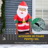 HOMCOM Mos Craciun gonflabil cu Schiuri cu 2 Lumini LED Integrate pentru Exterior(m-6)