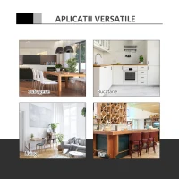 HOMCOM Masa Moderna de Bar sau de Bucatarie Rotunda din Metal si Imitatie de Piele Neagra(m-6)