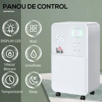 HOMCOM dezumidificator portabil de 16L, alb(m-7)