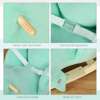 Homcom Cal Balansoar Plus Bej 77 cm cu Sunete si Centura Siguranta(m-6)