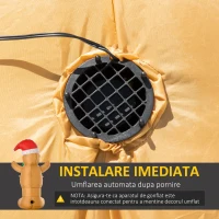 HOMCOM Om de Turta Dulce Gonflabil cu Palarie Inaltime 183cm Lumini cu LED Multicolor(m-5)